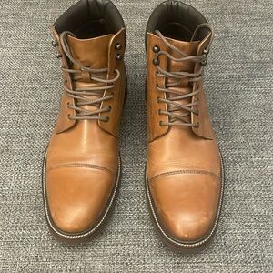 Johnston & Murphy XC Flex Cody Cap Toe Boot Brown Full Grain Dress Mens 9.5.